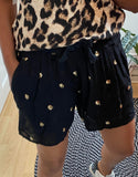 Sequin Embellished Shorts With Pockets