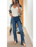 Split Hem Flare Leg Jeans