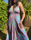 Lucia Sequin Strappy Summer Maxi Dress Blue
