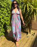 Lucia Sequin Strappy Silk Summer Maxi Dress