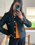 Emily Boxy Cropped Woven Jacket Black