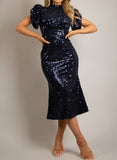 Brianna Sequin Midaxi Fitted Dress