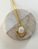 Long Moonstone Ray Necklace