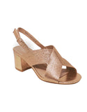 Luna Metallic Block Heel Sandal