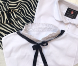 Faux Collar Pie Crust with Black Ribbon Tie