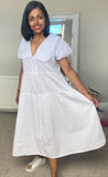 Milly white cotton dress with collar