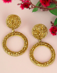 Gold Circle Statement Earrings