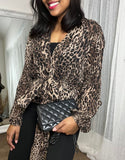 Aline Structured Leopard Print Blouse size 8/10