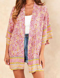 Paisley Print Luxe Kimono With Border