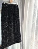Sequin Long Black Skirt