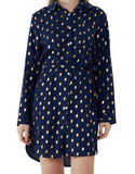 Kira Gold Print Short Shirt Dress