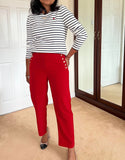 Sailor Straight Leg Trousers With Decorative Buttons