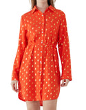 Kira Gold Print Short Shirt Dress