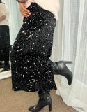 Sequin Long Black Skirt