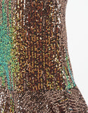 Multicolour Sequin Ruffle Hem Midi Skirt