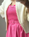 Pink Poplin Dress with Pockets