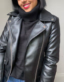 Leather Look Biker Jacket