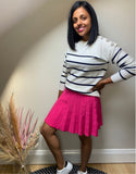 Knitted pleated mini skirt