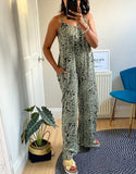 Etta Printed Wide Leg Jumpsuit with Pockets