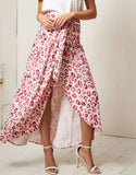 Pink Leopard Print Wrap Skirt