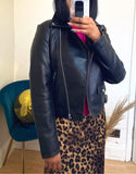 Leather Look Biker Jacket