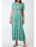 Ria Printed Long Dress