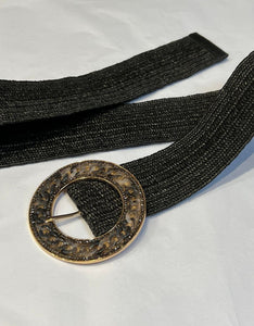 Stretchy Woven Waistband With Chain detail Buckle