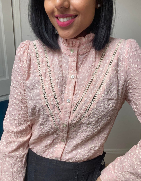 Penny Embroidered Pink Blouse