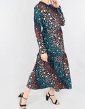 Maddie Star Print Midi Dress With Pockets