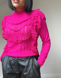 Hatty Knitted Top With Lace Finishing