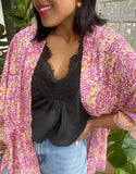 Paisley Print Luxe Kimono With Border