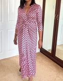 Milan pink wrap maxi dress