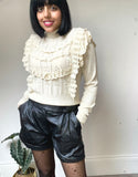 Hatty Knitted Top With Lace Finishing