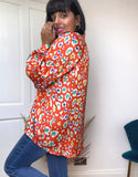 Colourful Leopard Print Tunic Top With Silk