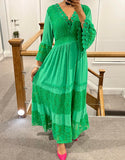 Eden Embroidery Tiered Maxi Dress