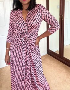 Milan pink wrap maxi dress