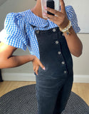 Peter pan collar gingham top