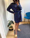 Kira Gold Print Short Shirt Dress