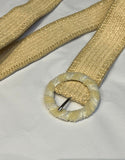 Stretchy Woven Waistband With Beaded Buckle