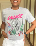 Savage Tiger Print Leopard T Shirt