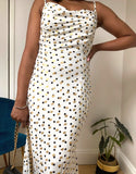 White And Gold Polka Dot Maxi Dress