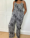 Etta Printed Wide Leg Jumpsuit with Pockets