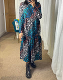Maddie Star Print Midi Dress With Pockets