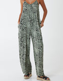 Etta Printed Wide Leg Jumpsuit with Pockets