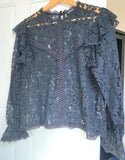 Lace Top With Frill Shoulders