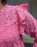 Lace Top With Frill Shoulders