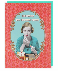 Funny Greeting Card - Red Lipstick