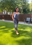 Linen Dungarees With Pinstripe and Pockets