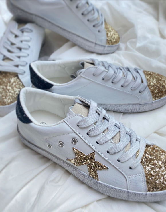 Superstar Gold Glitter Sneakers
