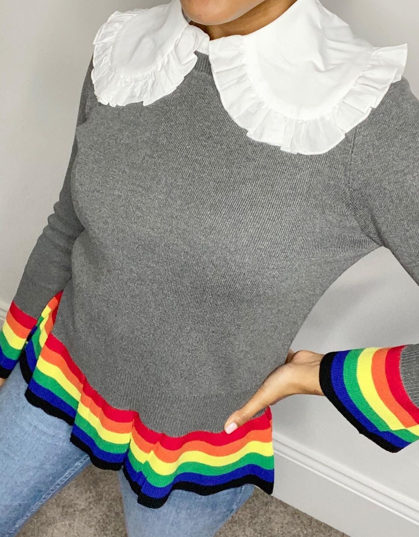 Rainbow trim sweater 2025